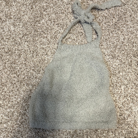 SKIMS Soft Gray Halter Crop Top - Picture 1 of 4